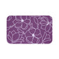 Purple And Light Grey Graphic Floral Bath Mat