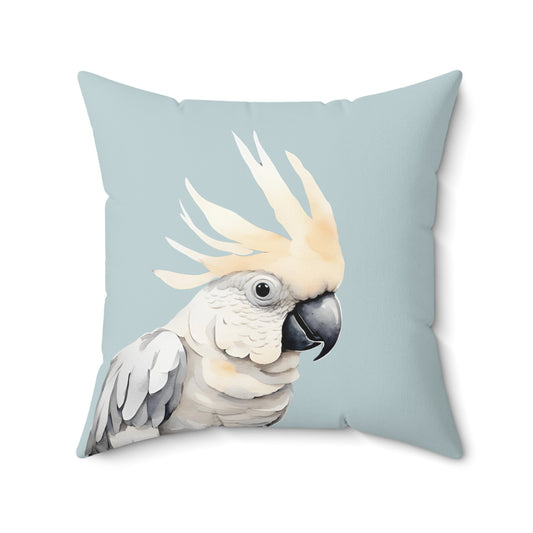 Cockatoo In Light Blue Decorative Throw Pillow