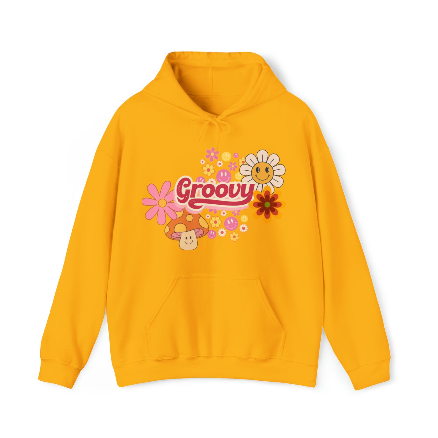 Flower Power, Groovy, Heavy Blend™ Hooded Sweatshirt (Available In Other Colors)