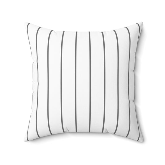 White And Grey Stripe Decorative Throw Pillow