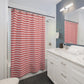 Pink And White Striped Shower Curtain