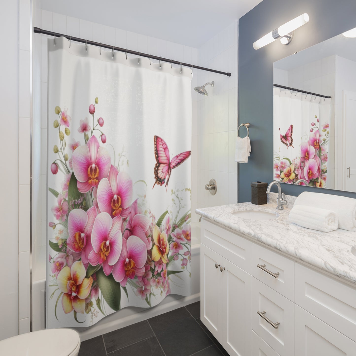 Butterfly Orchid Shower Curtain