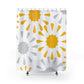 Grey And Yellow Starburst Shower Curtain