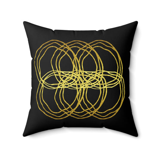 Black And Gold Modern Abstract Decorative Throw Pillow