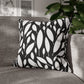 Black And White Modern Leaf Throw Pillow Cover