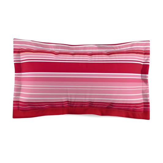 Pink And Red Striped Pillow Sham