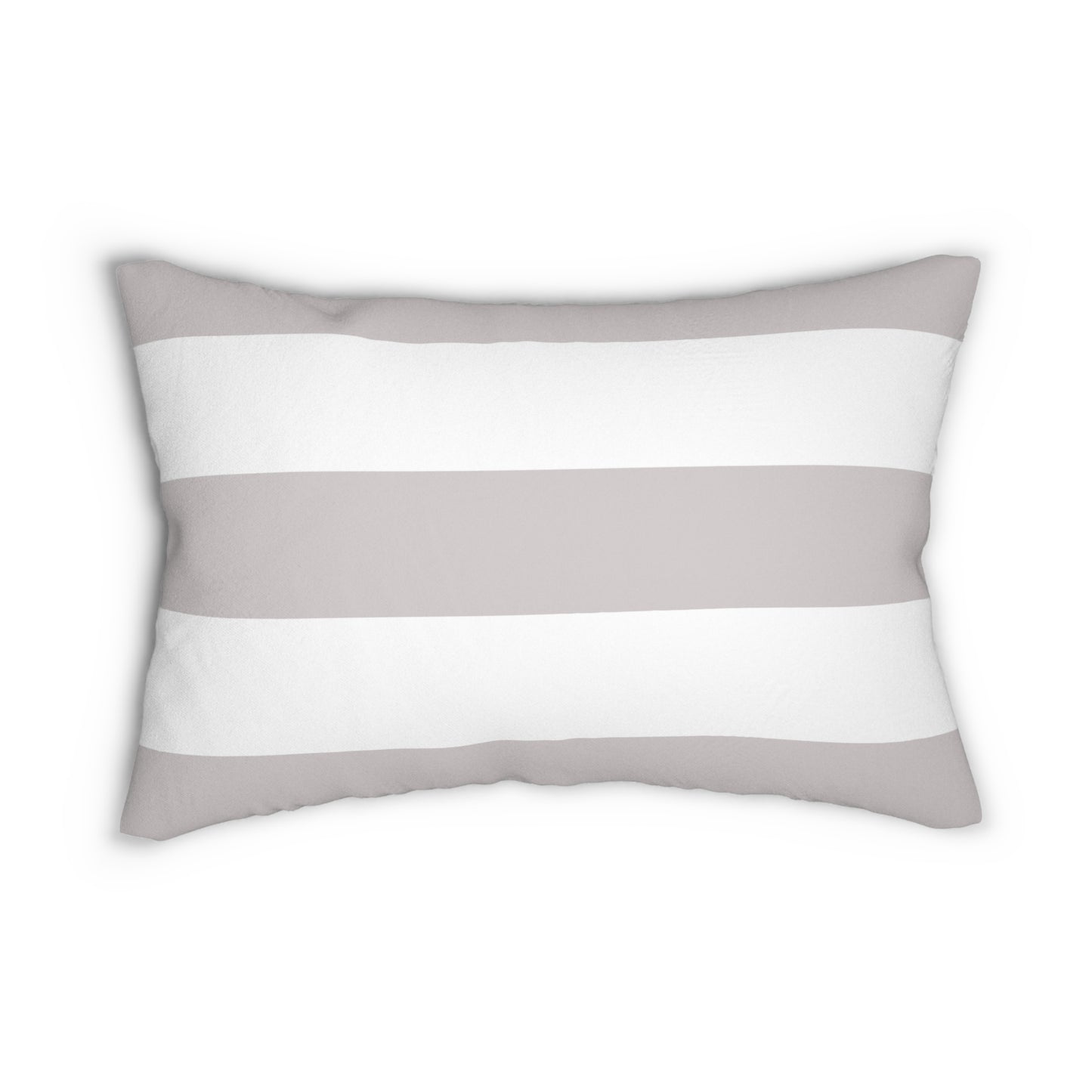 White And Grey Thick Stripe Lumbar Pillow