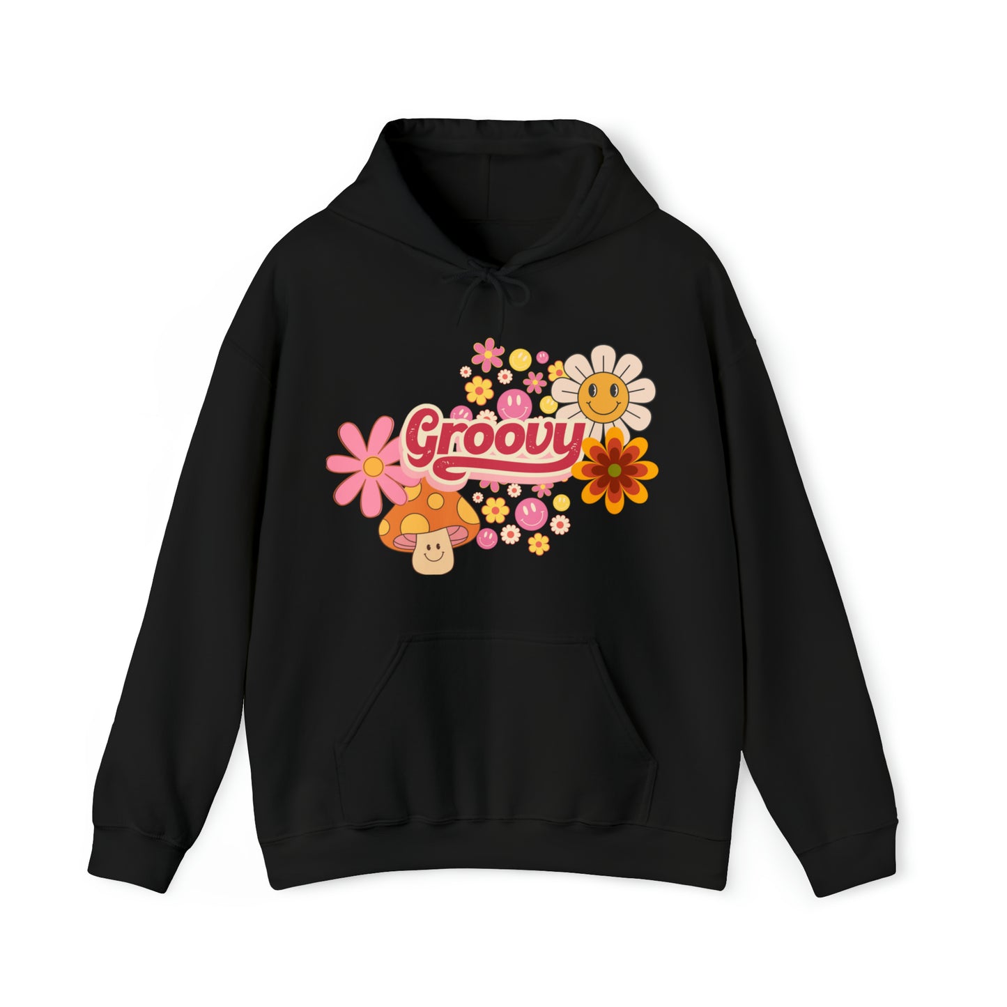 Flower Power, Groovy, Heavy Blend™ Hooded Sweatshirt (Available In Other Colors)