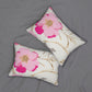 Pink Gold And Grey Floral Lumbar Pillow