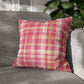 Pink And Gold Plaid Throw Pillow Cover