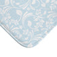 Blue And Light Grey Ornate Vine Floral Bath Mat