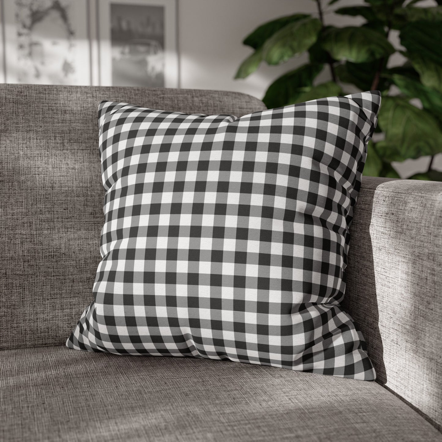 Black And White Check Throw Pillow Cover