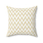 Gold And White Zig-Zag Chevron Decorative Throw Pillow