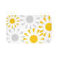 White Grey And Yellow Starburst Bath Mat