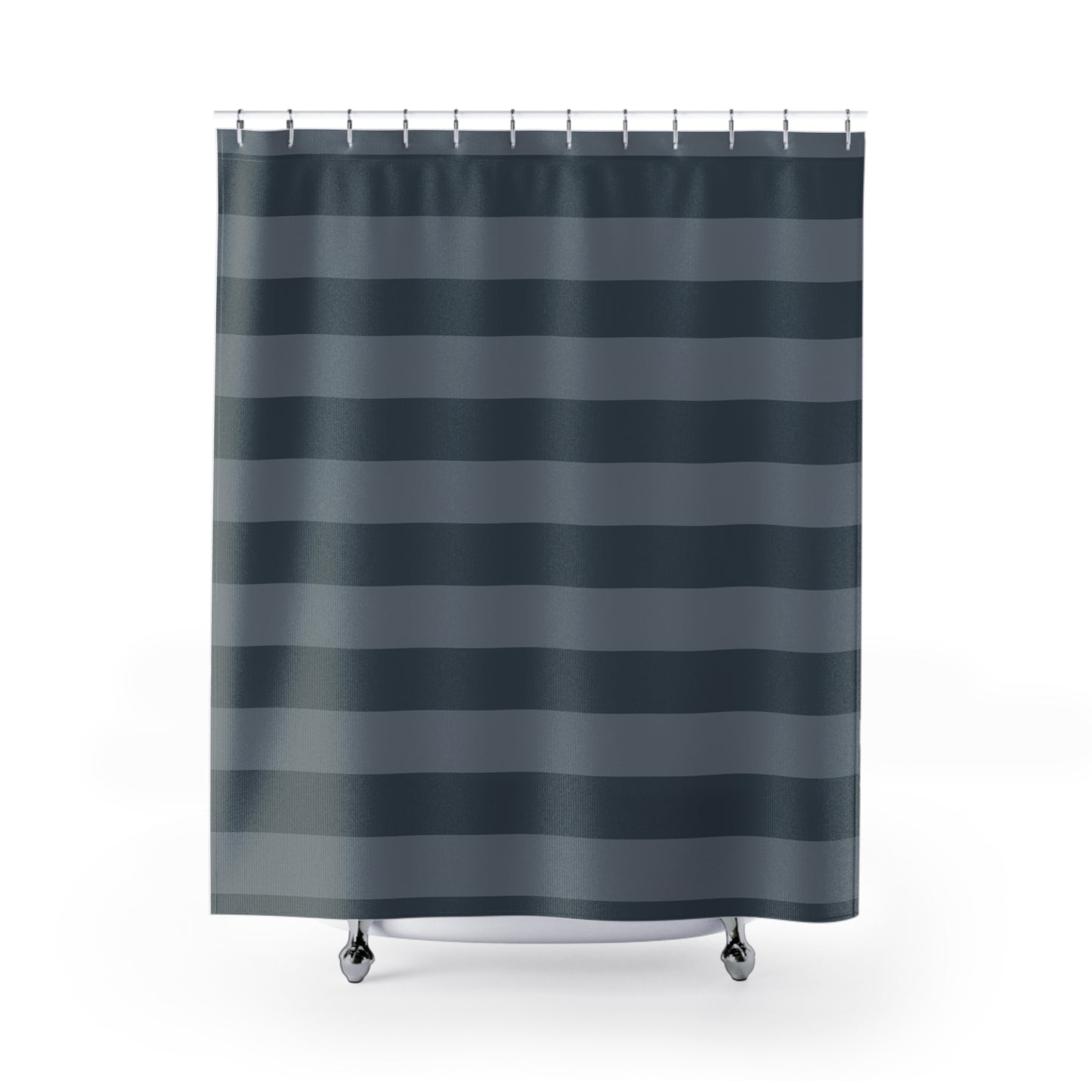 Grey On Grey Broad Striped Shower Curtain