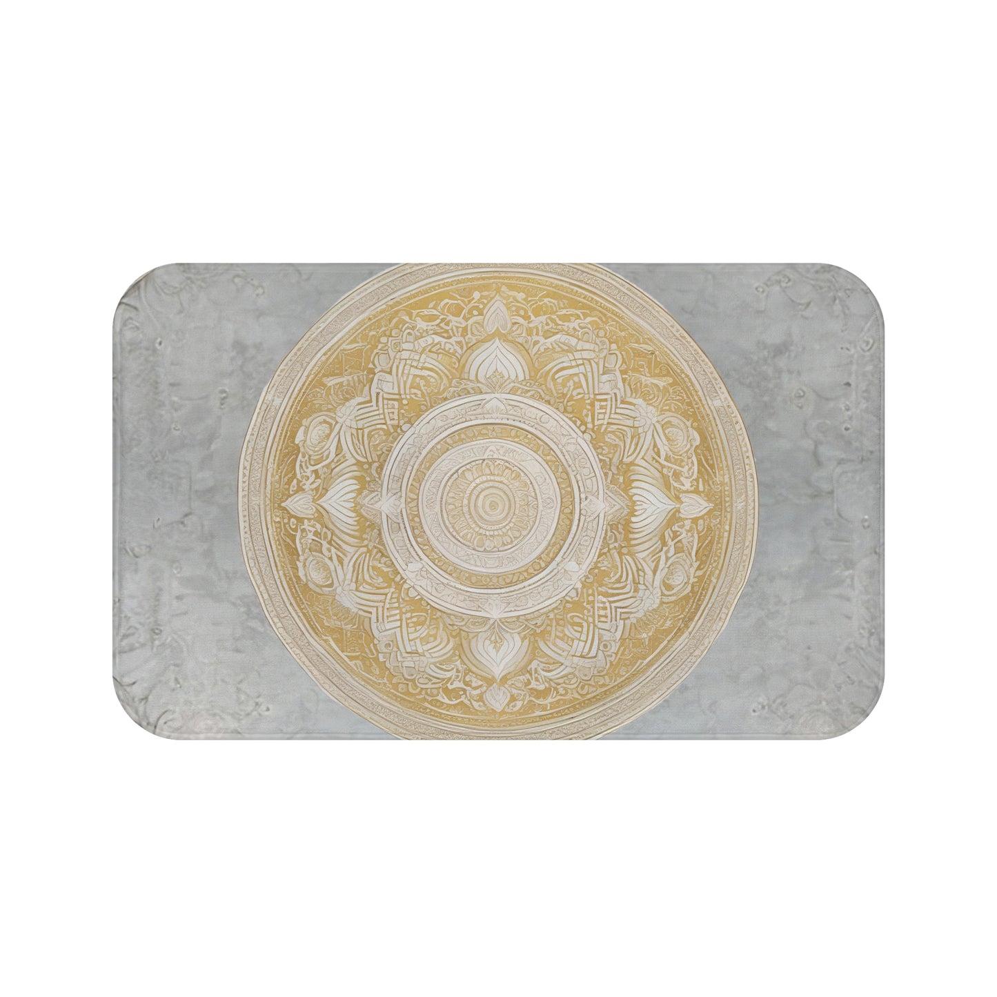 Grey And Gold Mandala Bath Mat