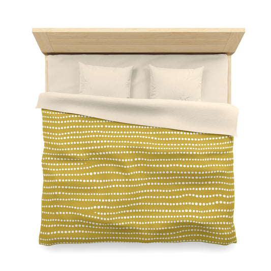 Yellow And White Dot Duvet Cover