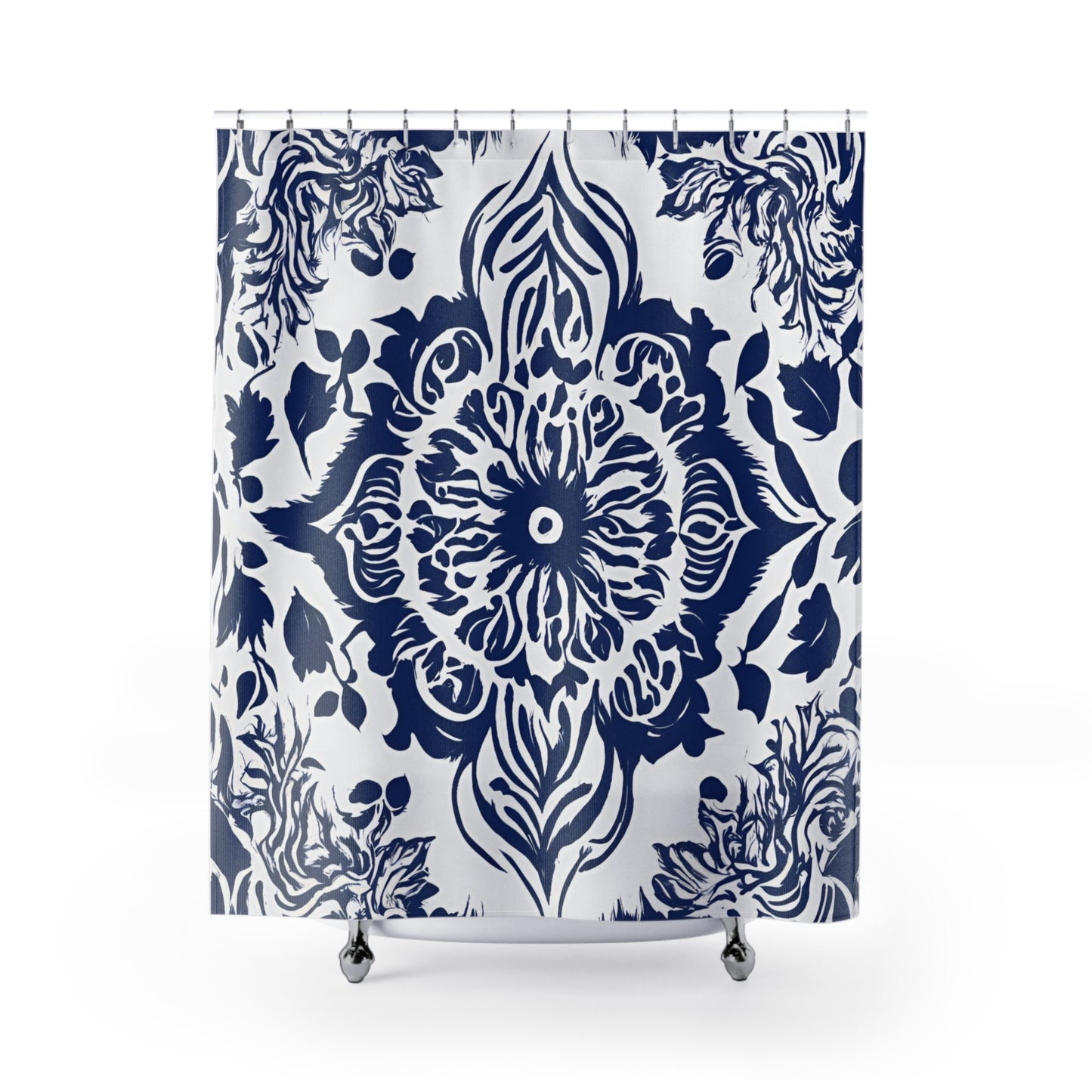 Ornate China Blue And White Shower Curtain