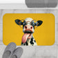 Fun Crazy Cow In Gold Bath Mat