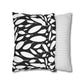 Black And White Modern Leaf Throw Pillow Cover