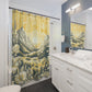 Yellow And Grey Decorative Shower Curtain