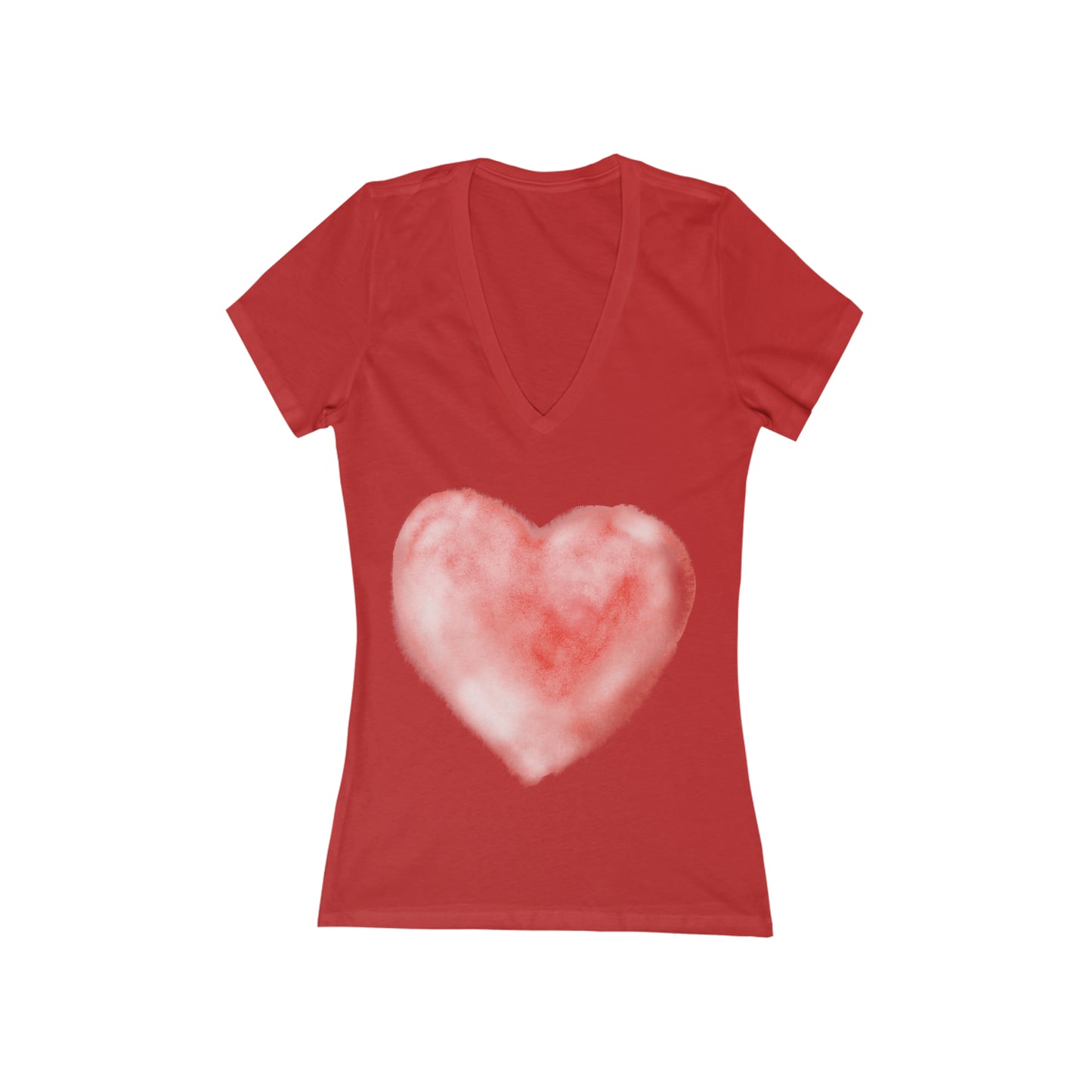 Watercolor Heart V-Neck Tee (Available In Other Colors)