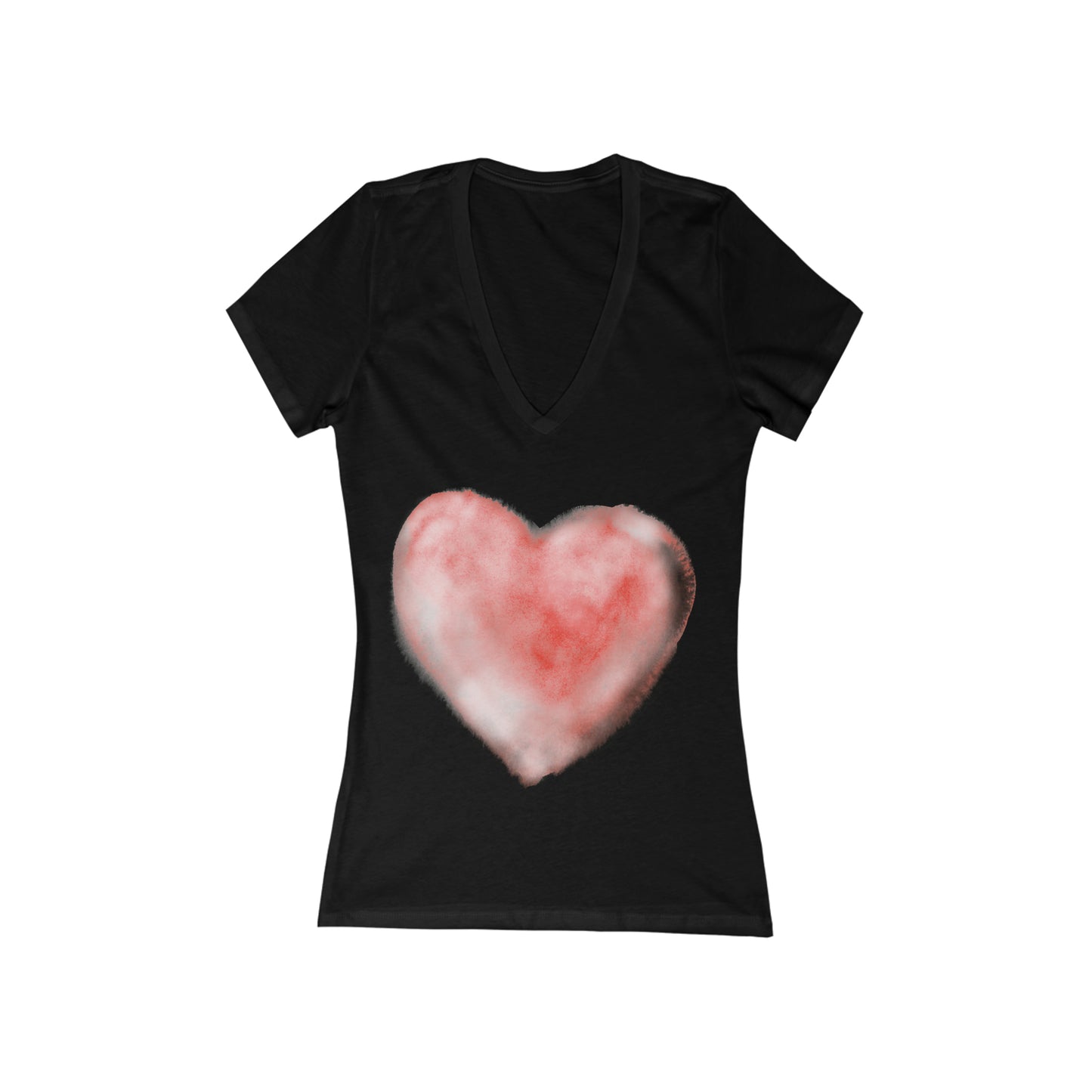 Watercolor Heart V-Neck Tee (Available In Other Colors)