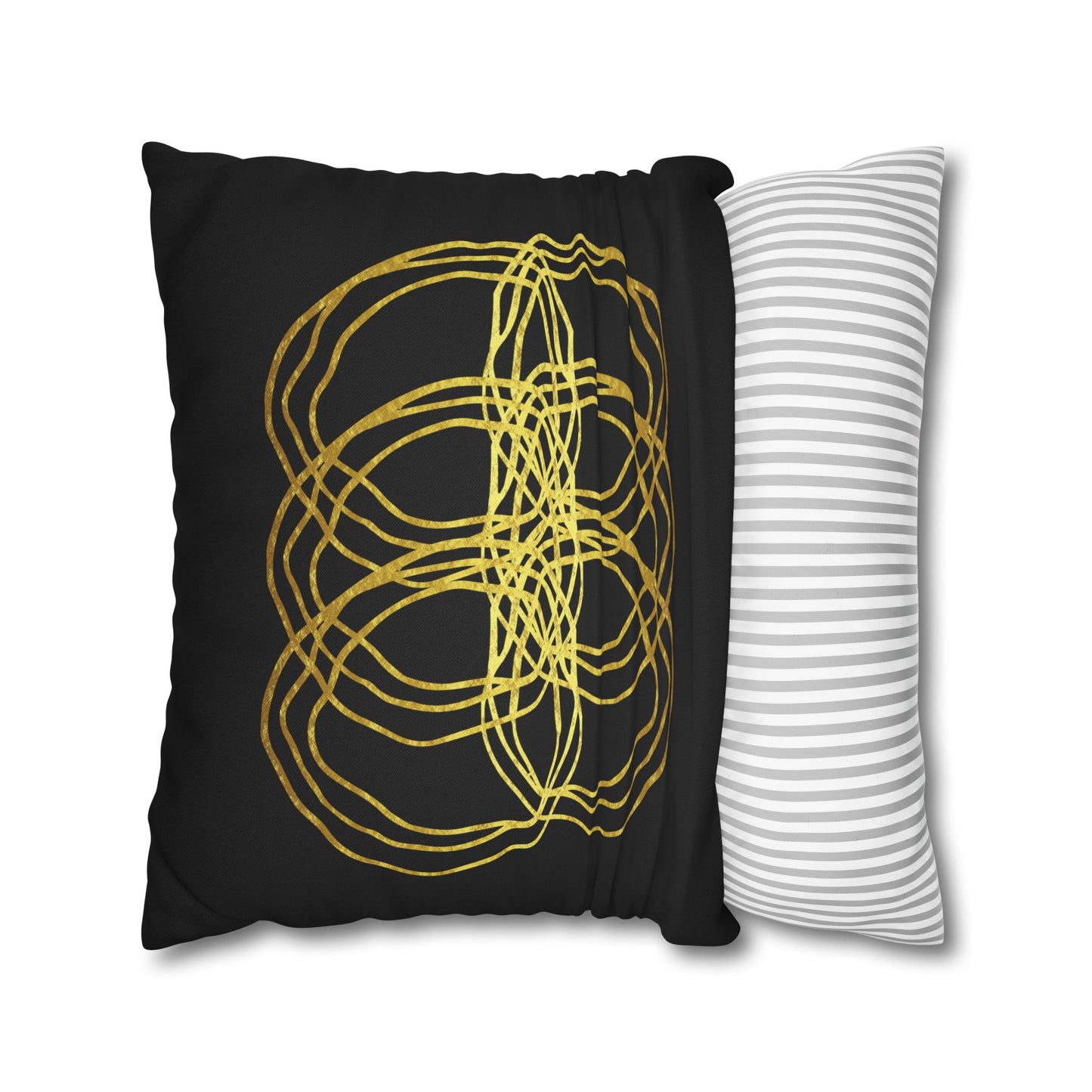 Black And Gold Moder Abstract Throw Pillow Cover