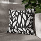 Black And White Modern Leaf Throw Pillow Cover