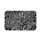 Black And Light Grey Graphic Floral Bath Mat