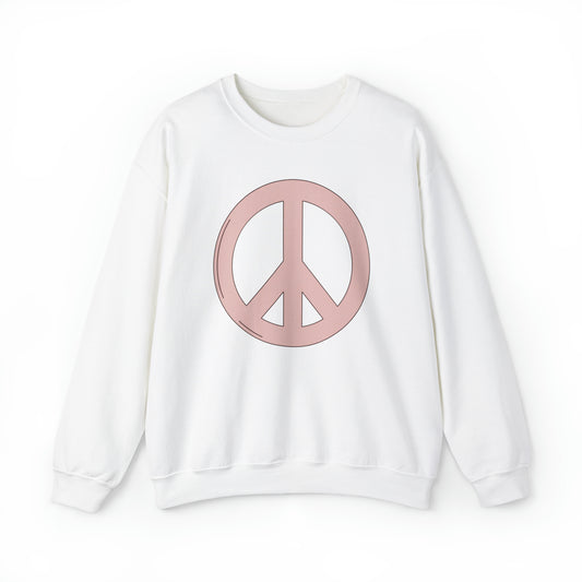 Pink Peace Sign, Heavy Blend™ Crewneck Sweatshirt