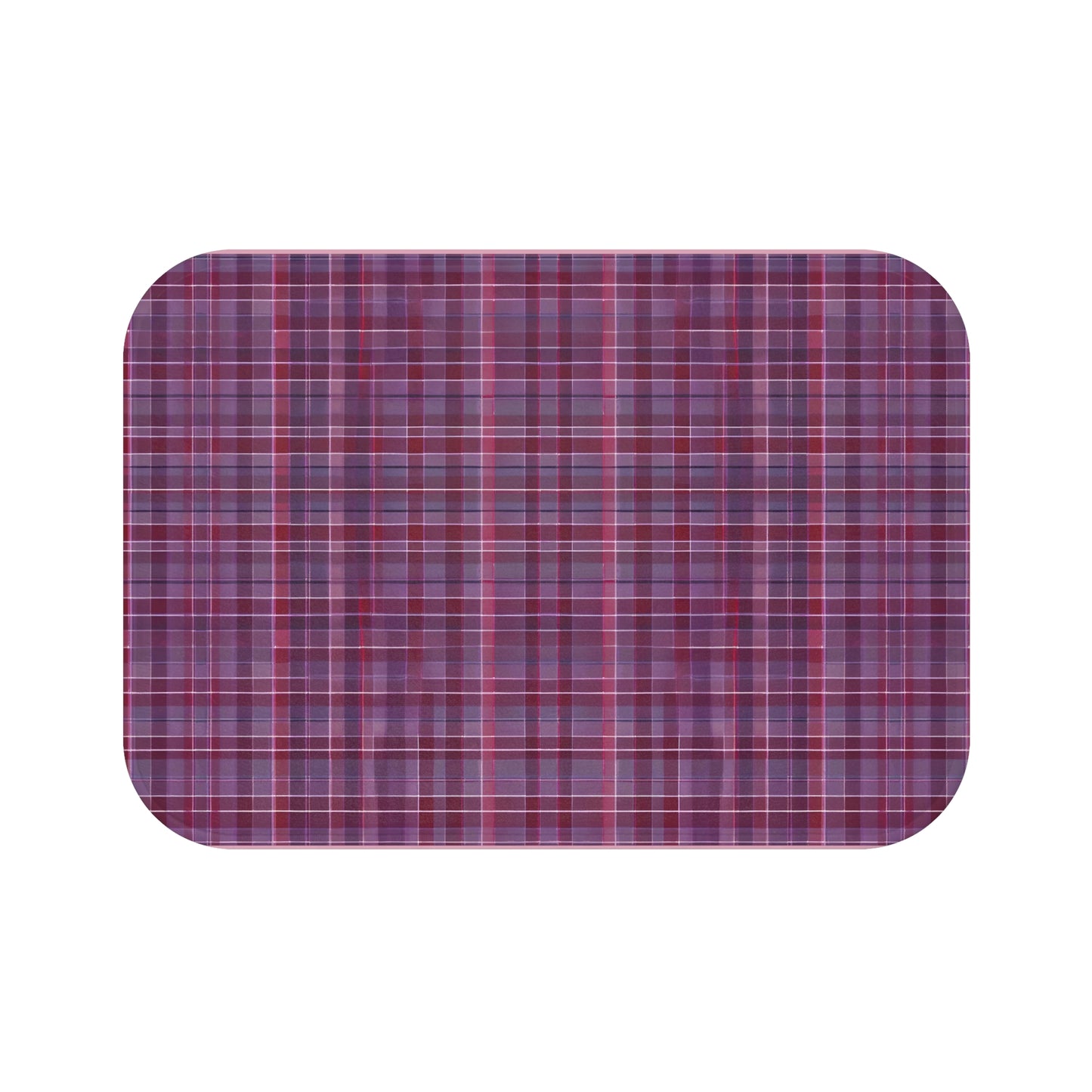 Deep Purple Plaid Bath Mat