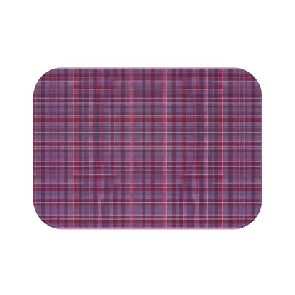 Deep Purple Plaid Bath Mat