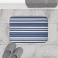 Blue Grey Striped Bath Mat