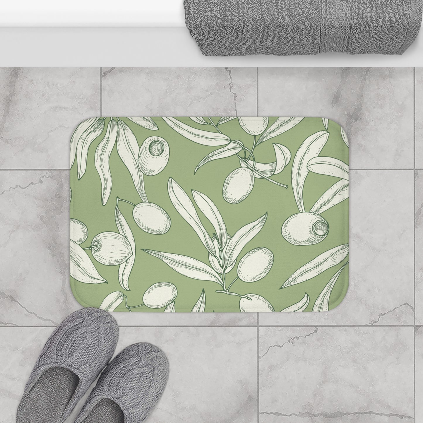 Double Olive Bath Mat