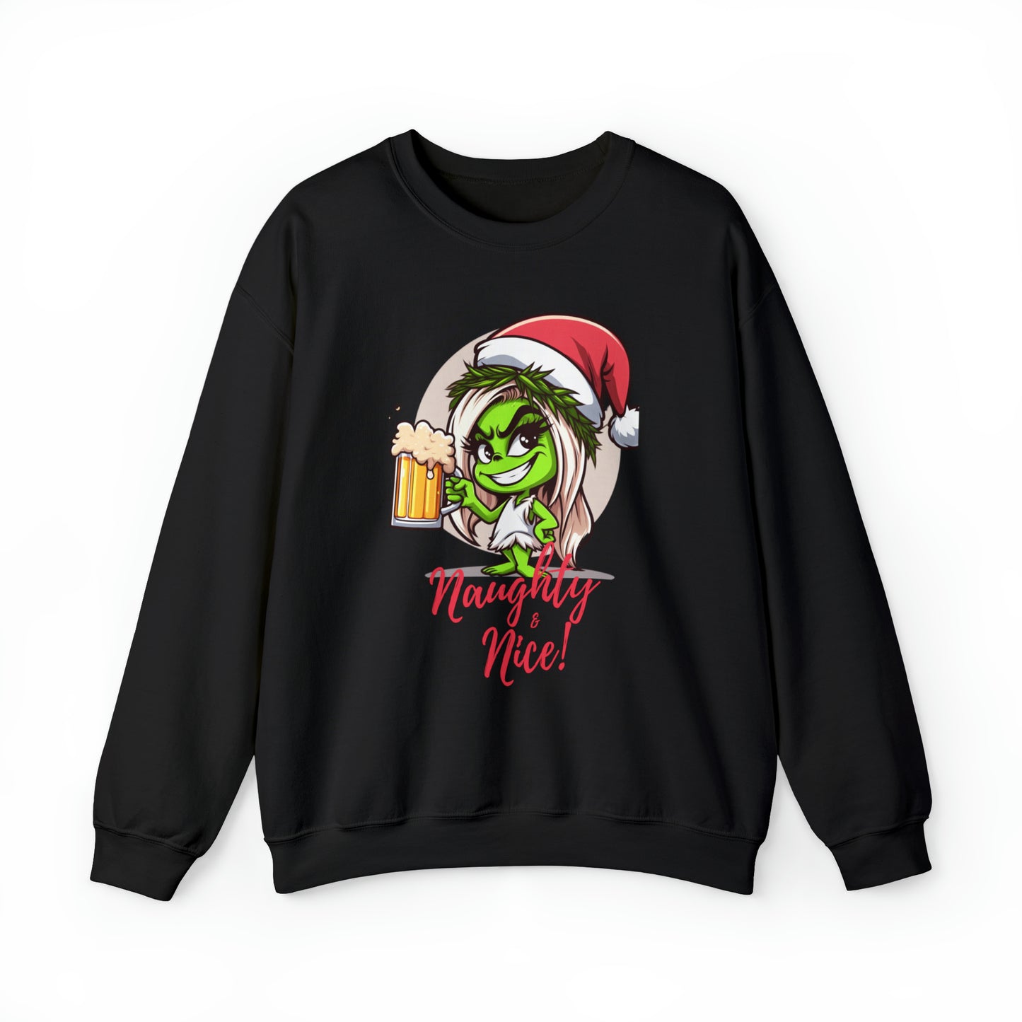 Christmas Vibes, Naughty & Nice! Grinchella, Heavy Blend™ Crewneck Sweatshirt (Available In Other Colors)