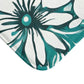 Turquoise And White Graphic Floral Bath Mat