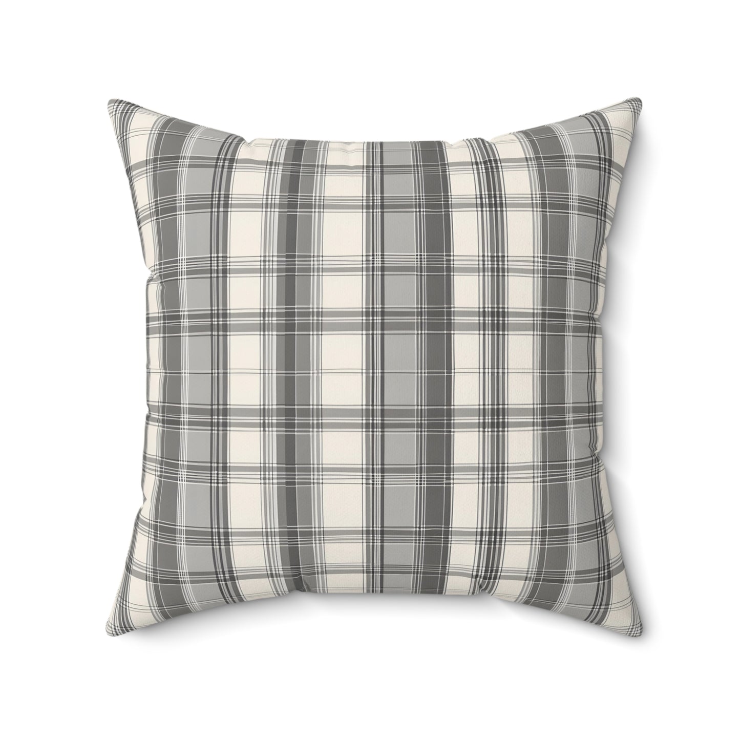 Grey Plaid Decorative Throw Pillow