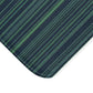 Dark Blue Greeb Striped Bath Mat