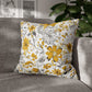 Yellow Grey And White Wildflower Graphic Floral Throw Pillow Cover