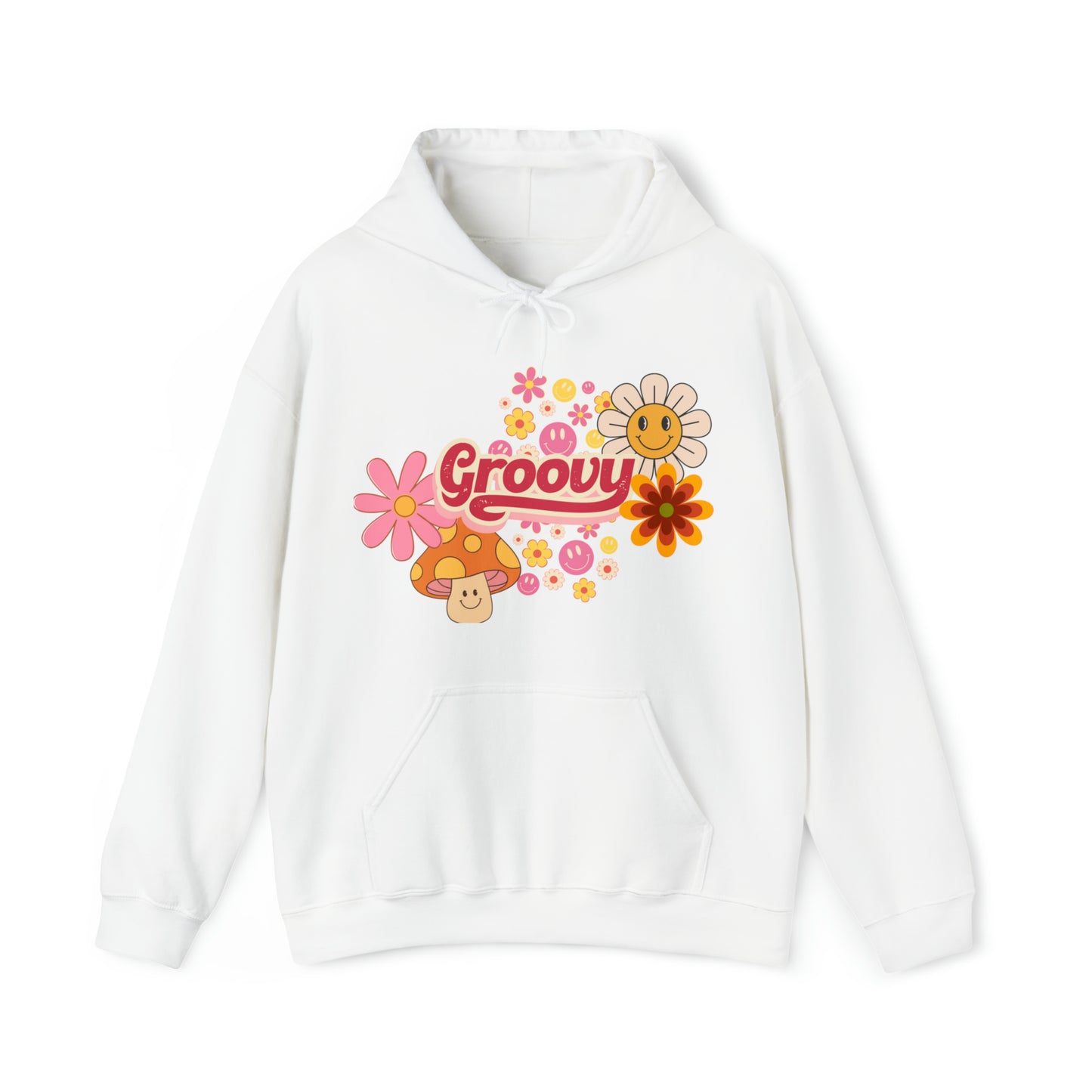 Flower Power, Groovy, Heavy Blend™ Hooded Sweatshirt (Available In Other Colors)