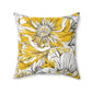 Yellow Grey And White Graphic Floral Decorative Throw Pillow