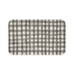 Grey And Cream Loose Checker Plaid Floral Bath Mat