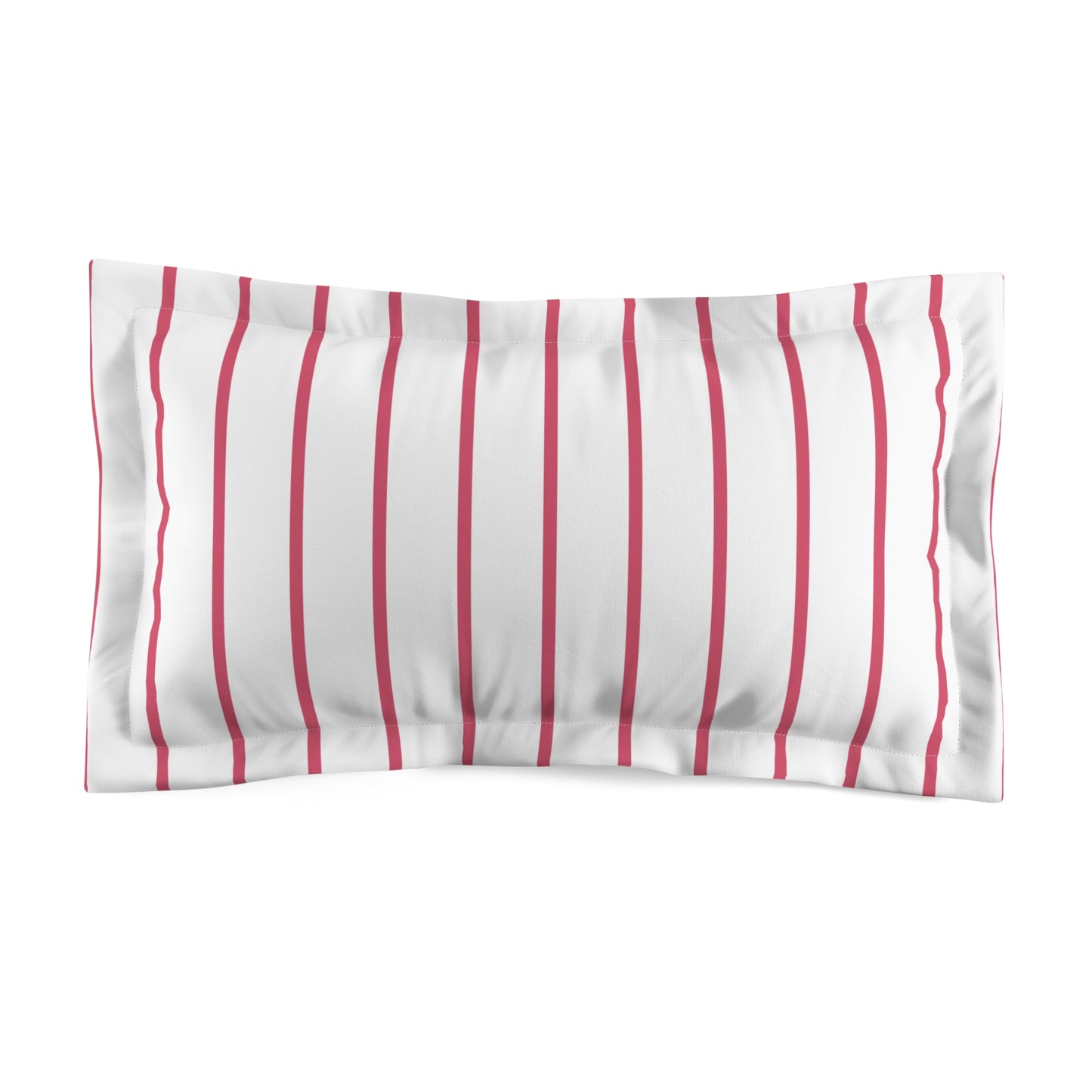 Vertical Pink Stripe In White Pillow Sham