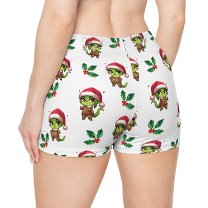 Christmas Vibes, Grinchies Cutie Booty Shorts In White