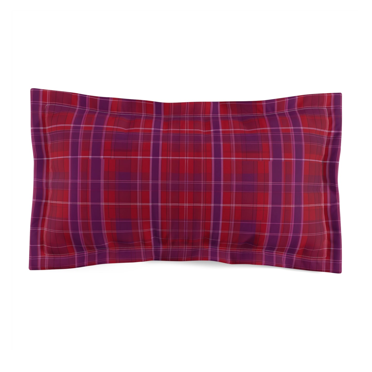 Red And Purple Tight Plaid Pillow Sham