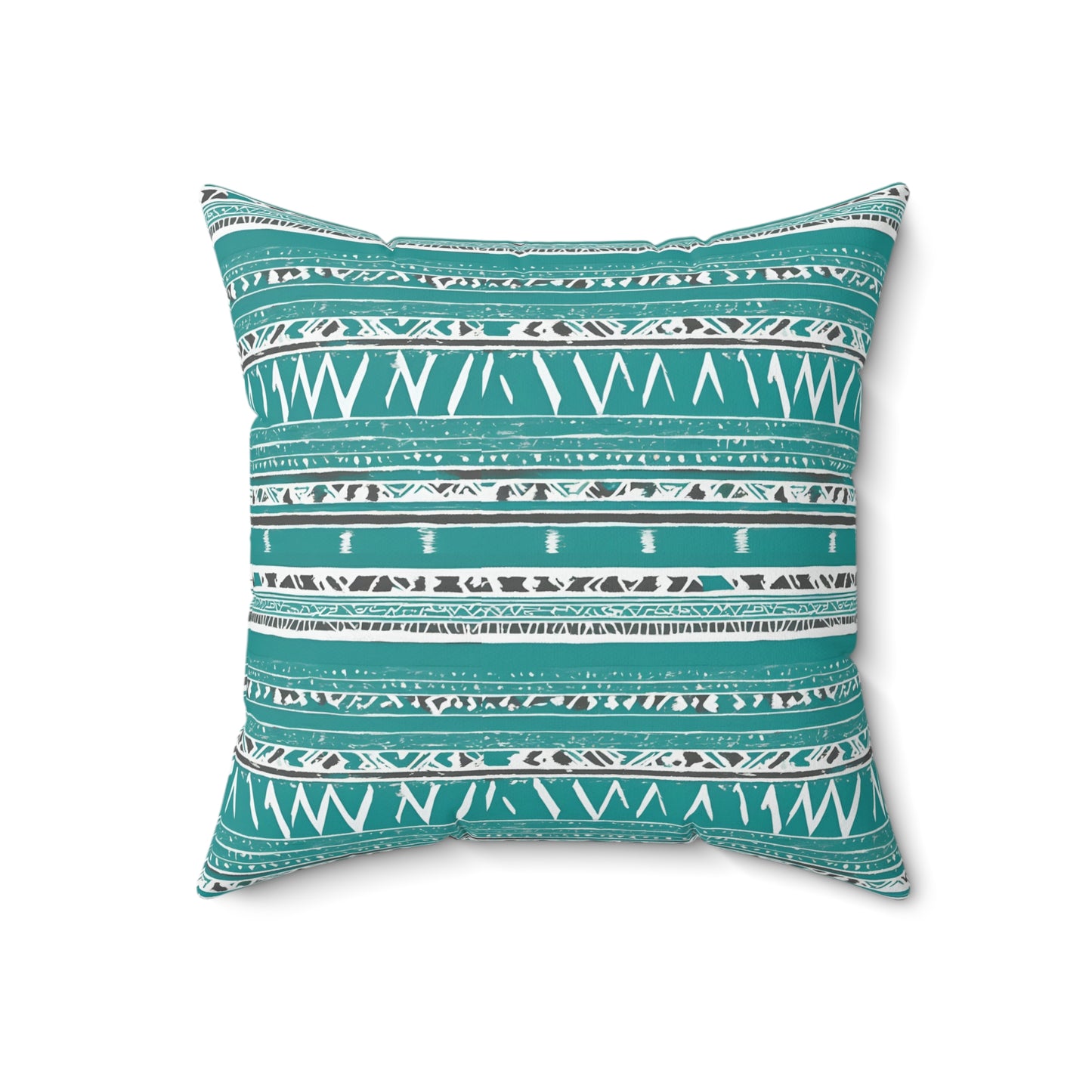 Turquoise White And Grey Aztec Decorative Throw Pillow