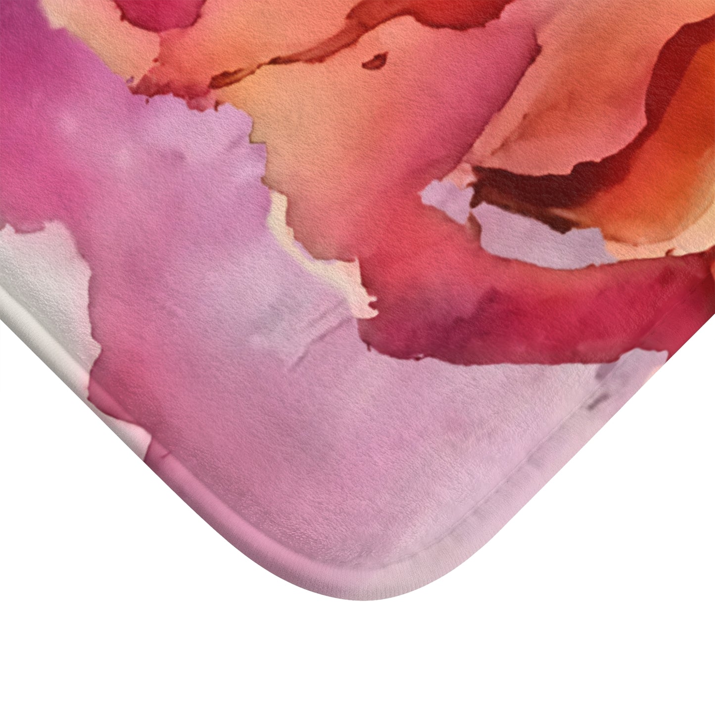 Orange Red Purple And A Hint Of Yellow Watercolor Rose Bath Mat