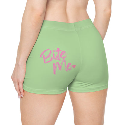 Spring Green And Pink Bite Me Cutie Booty Shorts