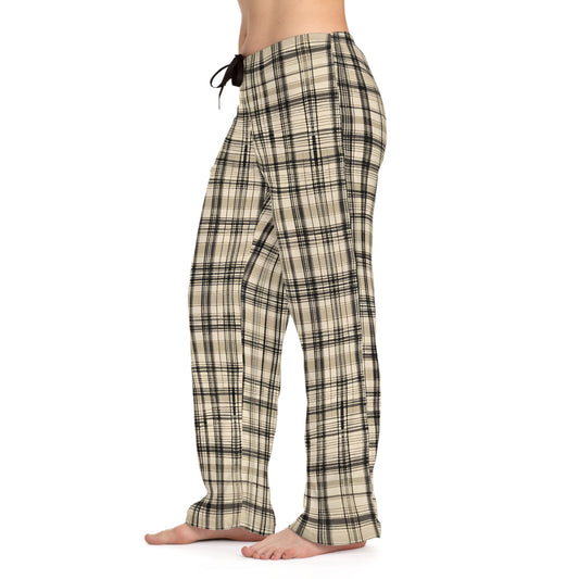 Cream & Black Plaid Pajammy Pants